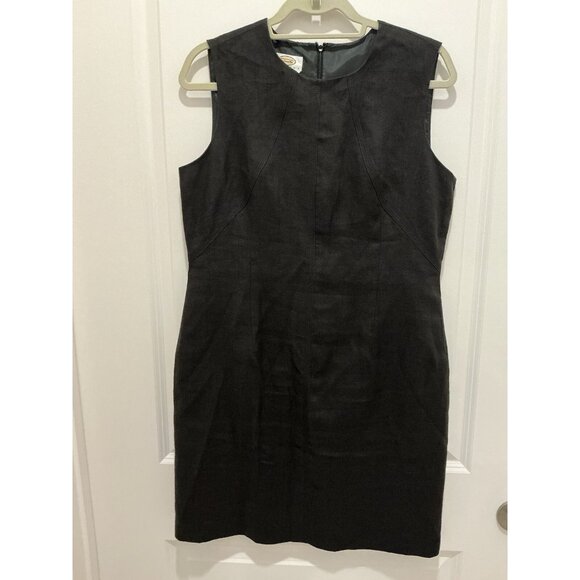 Talbots Irish Linen Dress 12 Petite Black Sleeveless Sheath Business Party Offic - Picture 1 of 7